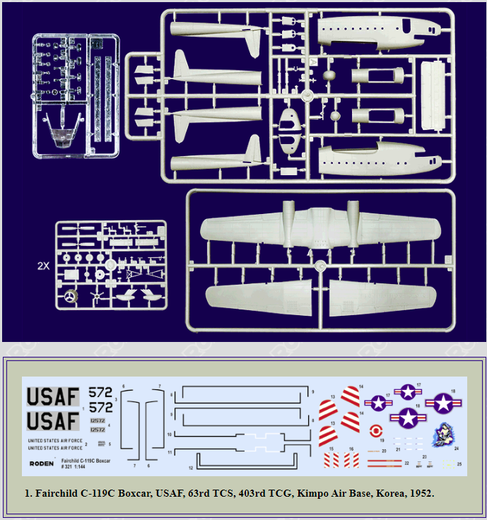 Roden 321 Fairchild C-119C Boxcar 1/144 – imagen 2