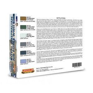 Lifecolor XS01 Acrylic color Set Australian Air Force WWII Set 1 6x22ml – imagen 2