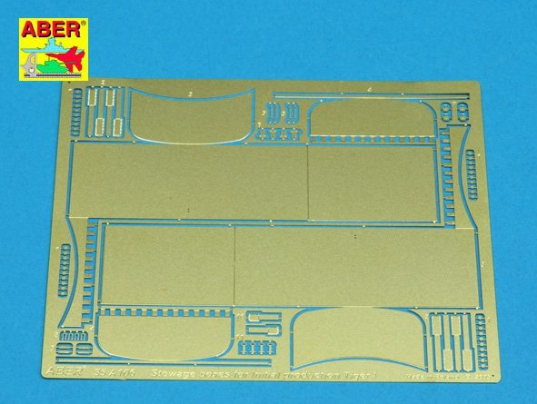 Aber 35A106 Turret side stowage bins for german tank Pz.Kpfw. VI Ausf.E - Initial production model 1/35