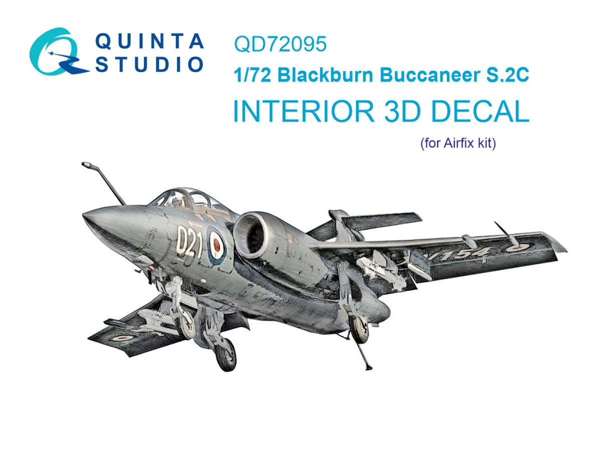 Quinta Studio QD72095 Blackburn Buccaneer S.2C 3D-Printed &amp;amp; coloured Interior on decal paper (Airfix) 1/72