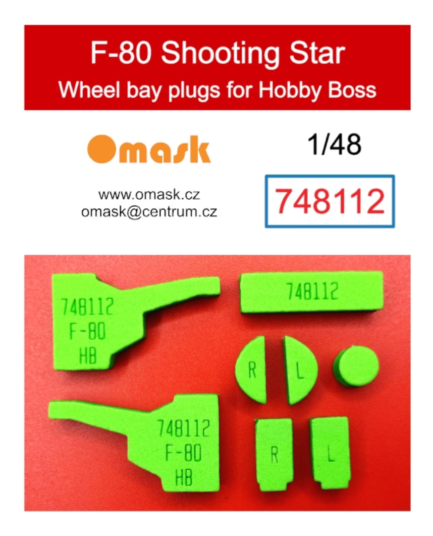 Omask 748112 Bouchons de puits de train d&amp;#39;atterrissage pour F-80 Shooting Star (pour Hobby Boss) 1/48