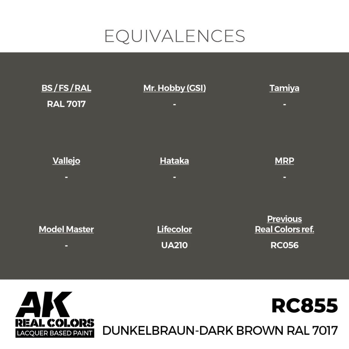 AK Interactive RC855 Dunkelbraun-Dark Brown RAL 7017 17 ml – immagine 3