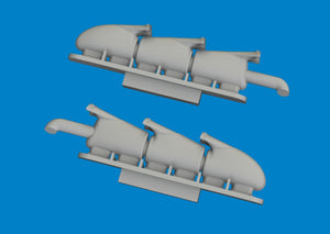 Eduard 672409 Spitfire Mk. V three-stacks exhaust fishtail PRINT Tamiya 1/72 – Bild 4