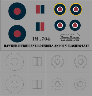 ModelMaker Decals IM48704 HAWKER HURRICANE ROUNDELS AND FIN FLASHES - LATE 1/48 – imagen 2