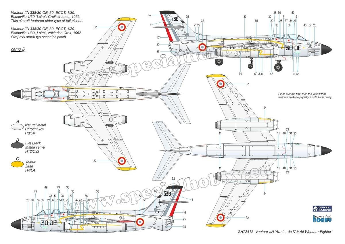 Special Hobby 72412 SO 4050 Vautour II &amp;#39;Armée de l&amp;#39;Air All Weather Fighter&amp;#39; 1/72 – image 6