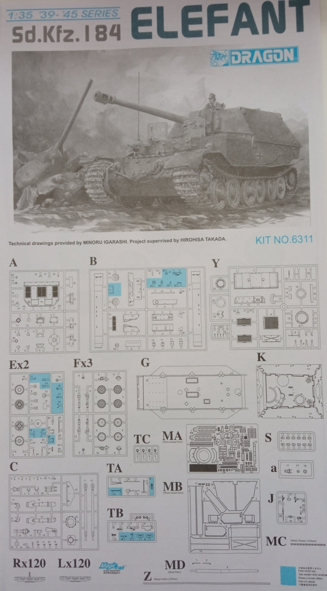 Dragon 6311 Sd.Kfz. 184 Elefant 1/35 – imagen 4