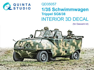 Quinta Studio QD35057 Schwimmwagen Trippel SG6/38 3D-Printed &amp; coloured Interior on decal paper (Daswerk) 1/35