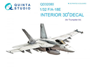 Quinta Studio QD32080 F/A-18E 3D-Printed &amp;amp; coloured Interior on decal paper (for Trumpeter kit) 1/32