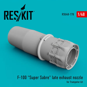 RESKIT RSU48-0178 Buse d&amp;#39;échappement tardive pour F-100 « Super Saber » (kit Trumpeter 1/48)