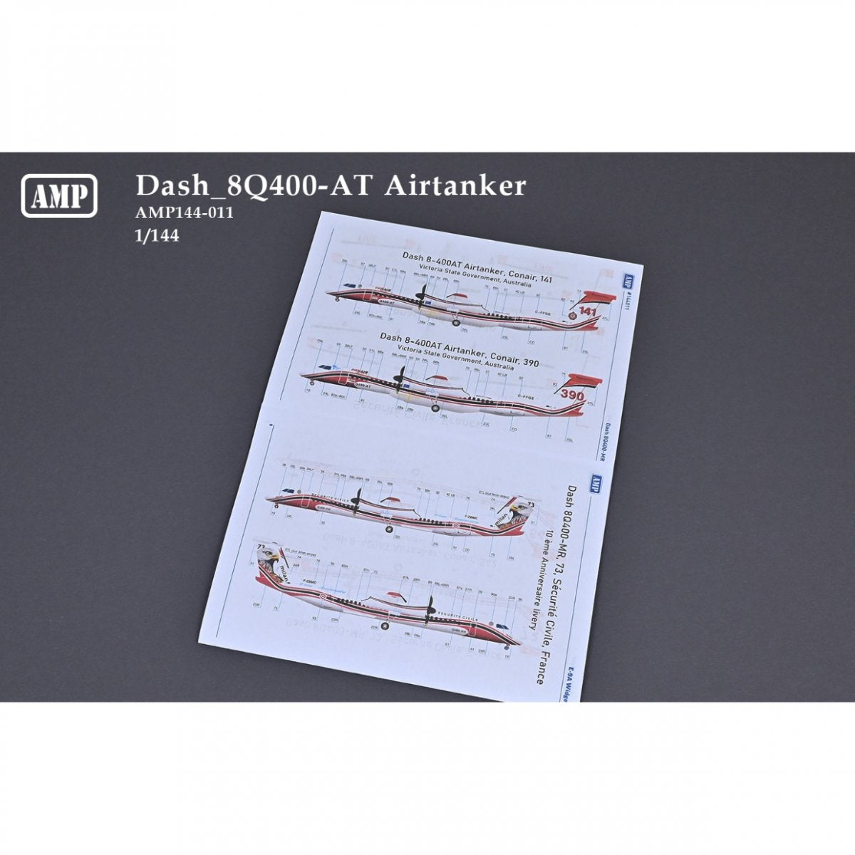 AMP 144011 Dash 8Q400-AT Airtanker - Canadian Short Range Commuter Airliner 1/144 – immagine 6