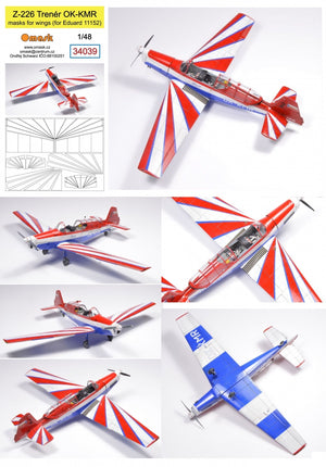 Masques Omask 34039 Z-226 Trakt OK-KMR pour ailes (Eduard 11143) 1/48 – image 2