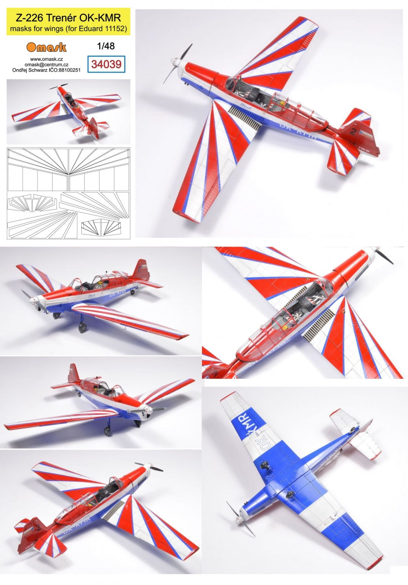 Masques Omask 34039 Z-226 Trakt OK-KMR pour ailes (Eduard 11143) 1/48 – image 2