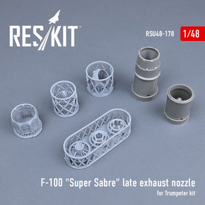 RESKIT RSU48-0178 Buse d&amp;#39;échappement tardive pour F-100 « Super Saber » (kit Trumpeter 1/48) – image 2
