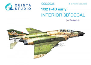 Quinta Studio QD32036 F-4D 3D-Printed &amp;amp; coloured Interior on decal paper (Tamiya) 1/32