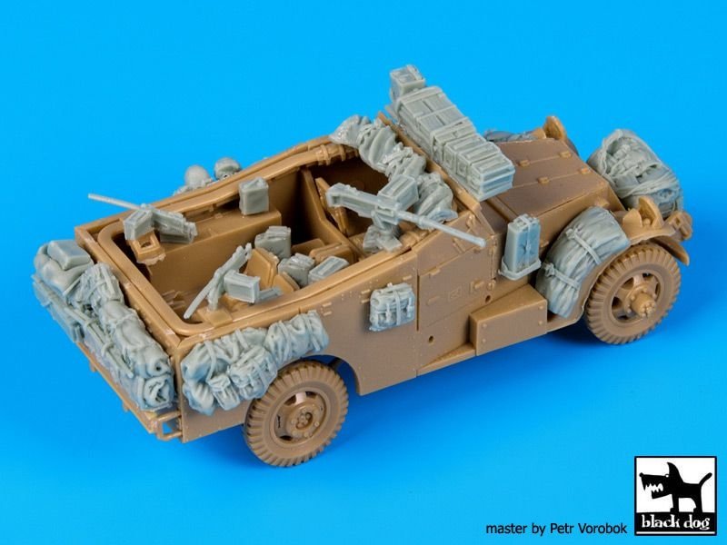 Ensemble d'accessoires pour voiture de reconnaissance Black Dog T72074 M3 Scout, compatible avec Italeri au 1/72 