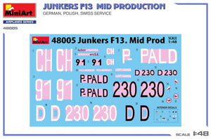 MiniArt 48005 Junkers F13. Mid Prod. German, Polish, Swiss Service 1/48 – imagen 2