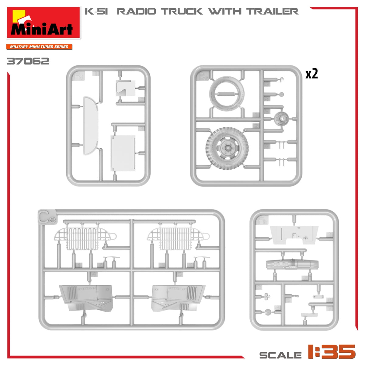 Miniart 37062 K-51 RADIO TRUCK WITH TRAILER 1/35 – imagen 10