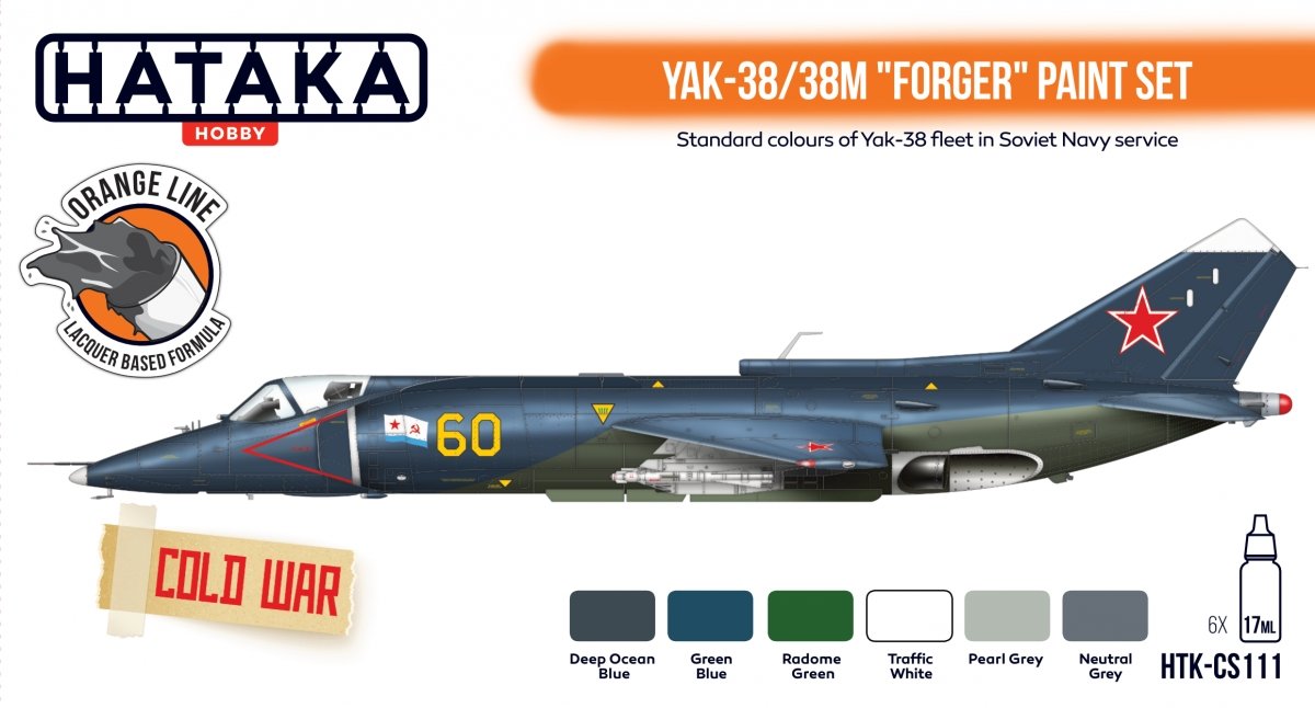 Hataka HTK-CS111 Yak-38/38M "Forger" paint set (6x17ml)