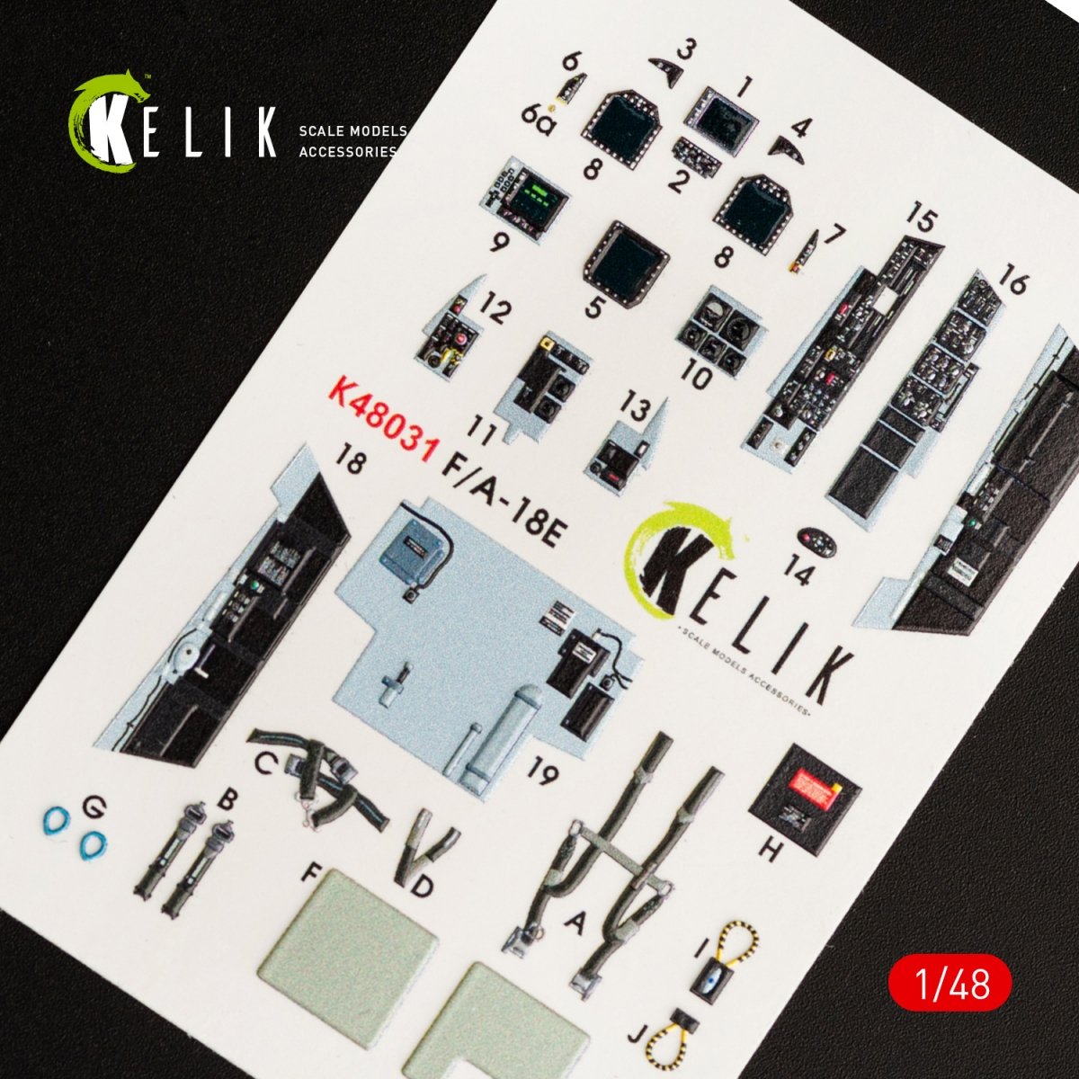 KELIK K48031 F/A-18E &amp;quot;SUPER HORNET&amp;quot; INTERIOR 3D DECALS FOR MENG KIT 1/48 – image 2