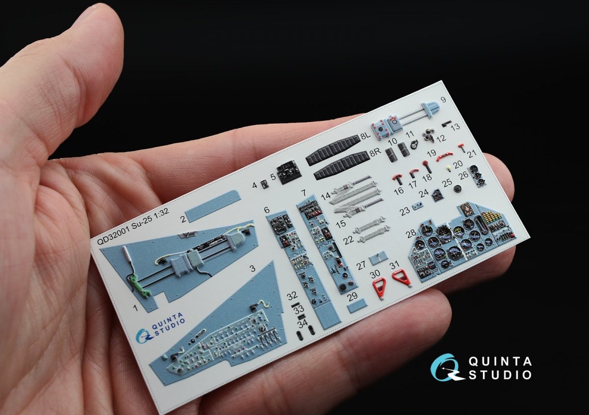 Quinta Studio QD32001 Su-25 3D-Printed &amp;amp; coloured Interior on decal paper (for Trumpeter kit) 1/32 – immagine 2