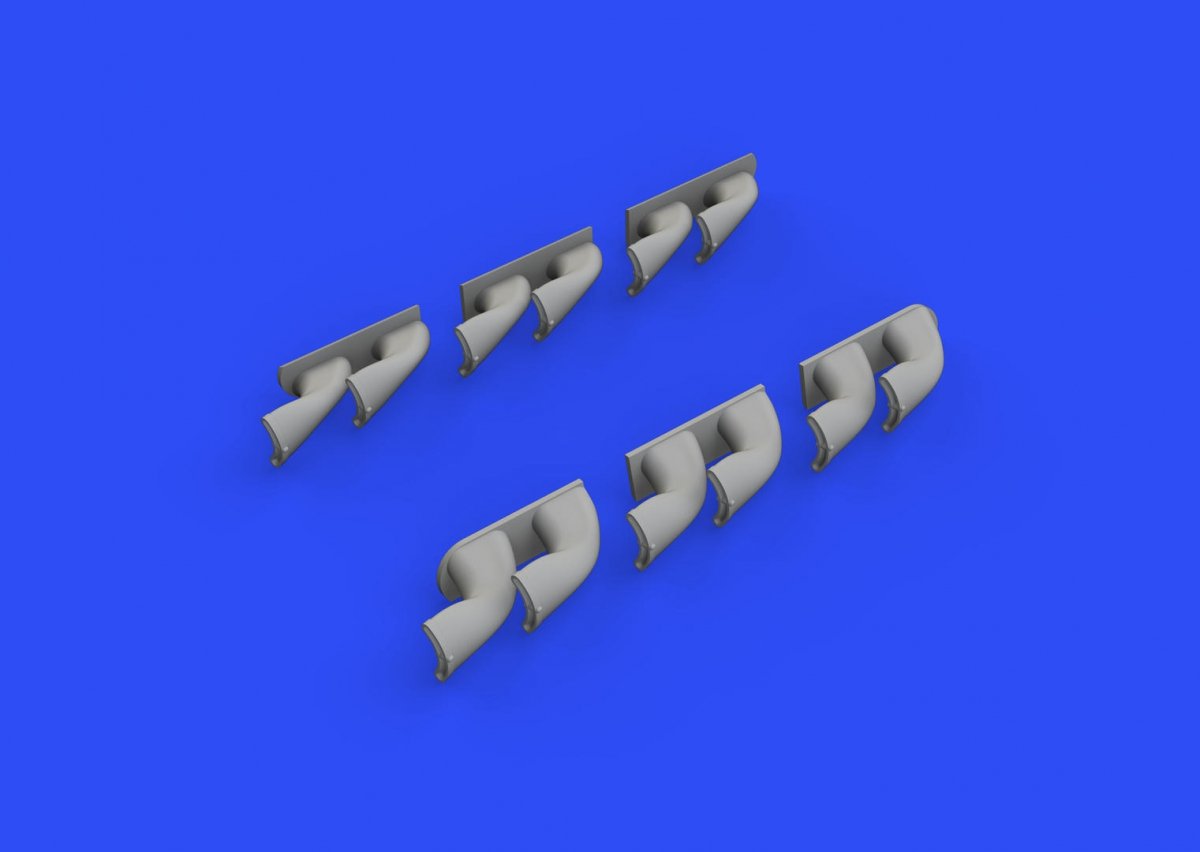 Eduard 632139 P-40 exhaust stacks fishtail 1/32 HASEGAWA