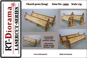 RT-Diorama 35555 Bancs d&amp;#39;église (longs) 1/35