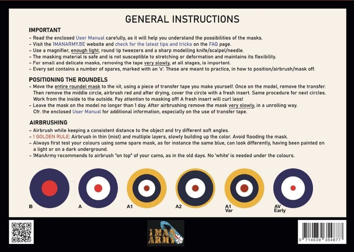 1 Man Army 48GEN520 RAF Roundels for Spitfire Mk I/II 1/48 – imagen 2