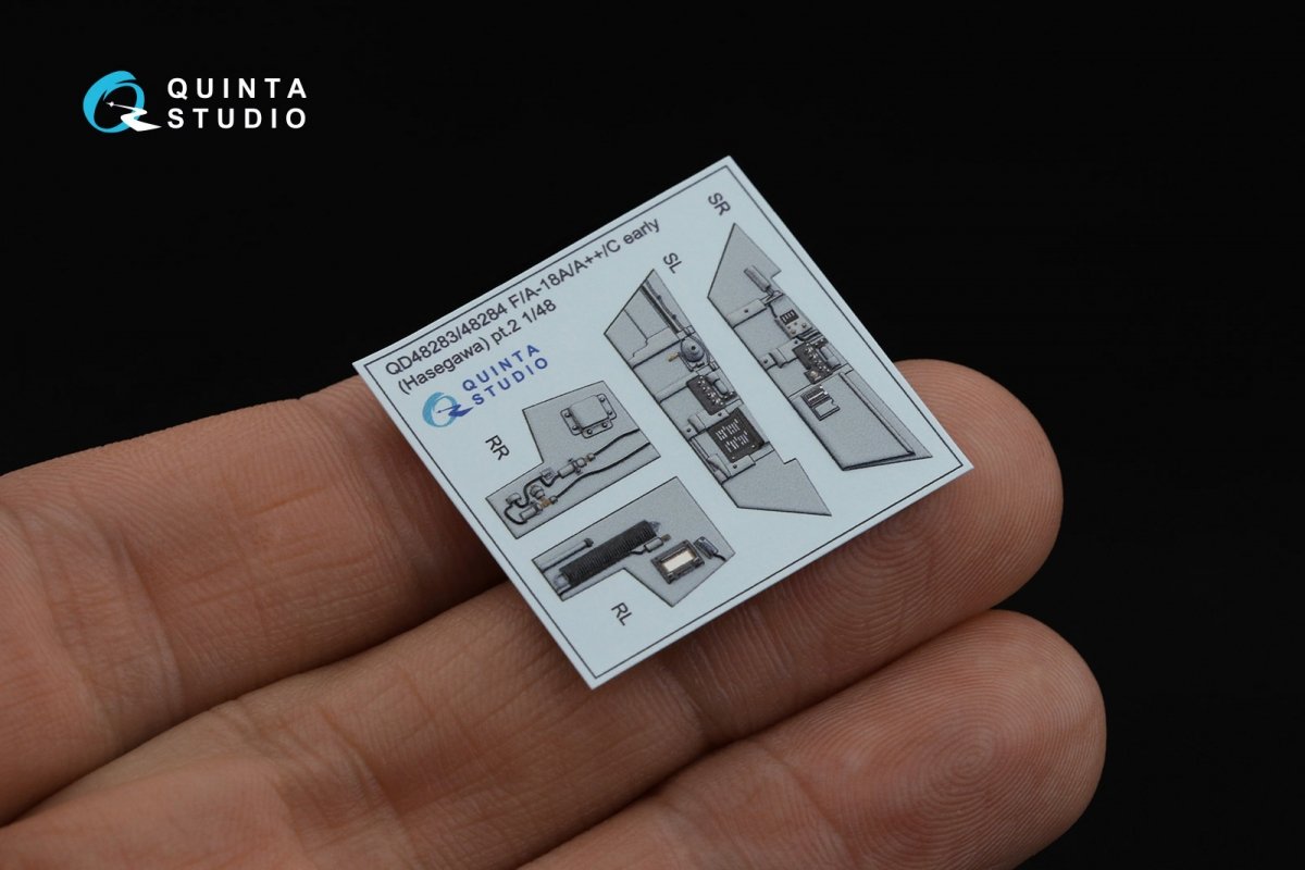 Quinta Studio QD48284 F/A-18A++ 3D-Printed &amp;amp; coloured Interior on decal paper (Hasegawa) 1/48 – immagine 4