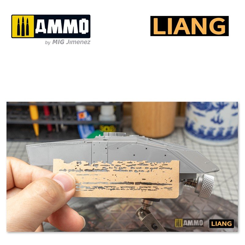 Liang 0009 Chipping Effects Airbrush Stencils – zdjęcie 7