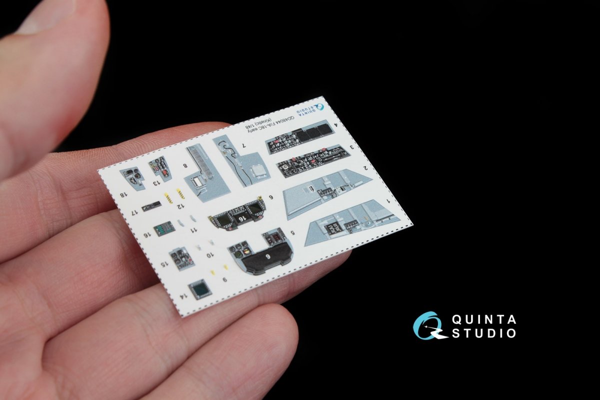 Quinta Studio QD48044 F/A-18C (early) 3D-Printed &amp;amp; coloured Interior on decal paper (for Kinetic) 1/48 – Bild 6