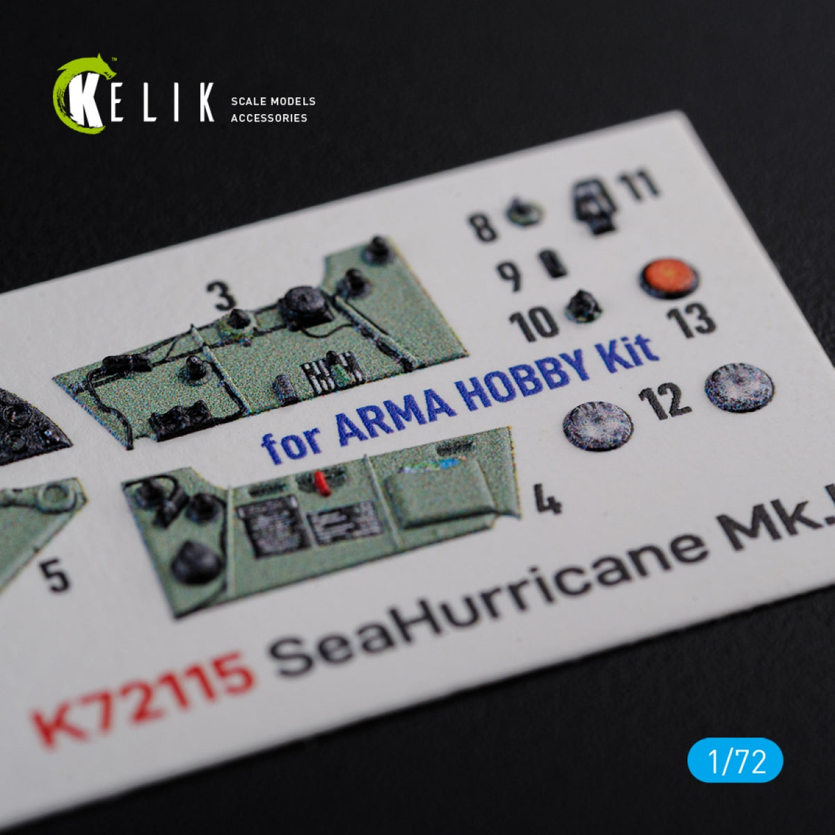 KELIK K72115 Sea Hurricane Mk I interior 3D decals for Arma Hobby kit 1/72 – imagen 4