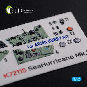 KELIK K72115 Sea Hurricane Mk I interior 3D decals for Arma Hobby kit 1/72 – imagen 4