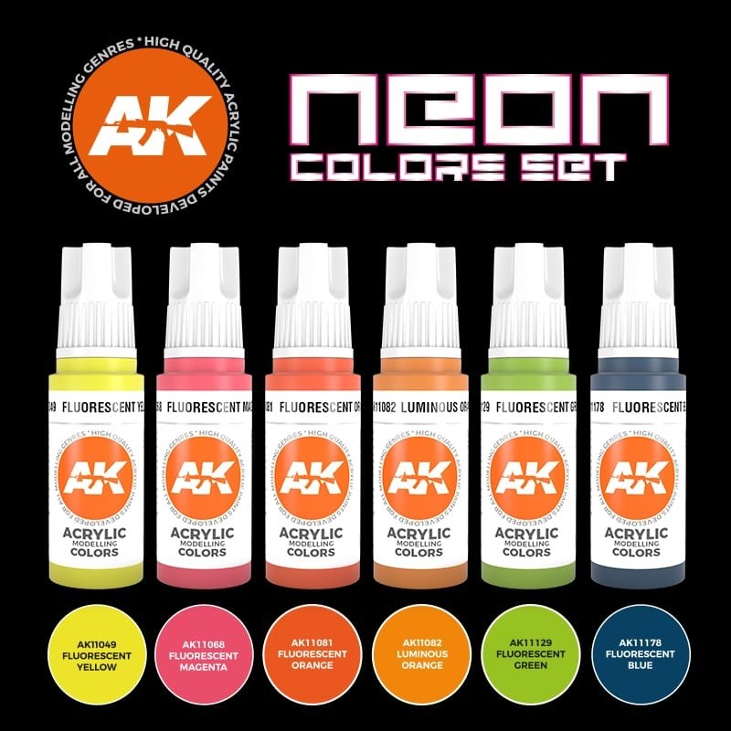 AK Interactive AK11610 3G NEON COLORS SET – imagen 2