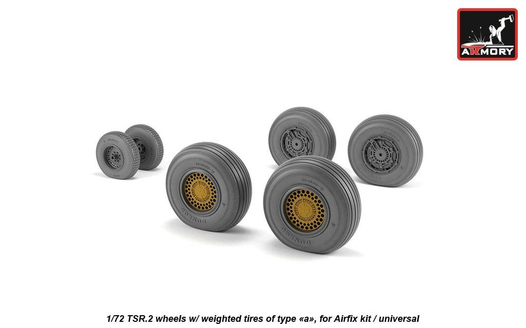 Armory Models AW72414 BAC TSR.2 wheels w/ weighted tires, type “a” (DL) 1/72 – Bild 3
