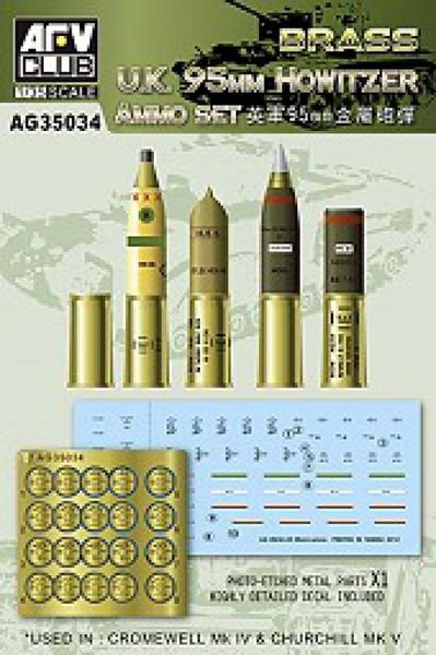AFV Club AG35034 UK 95 mm Howitzer Ammo Set (brass) 1/35