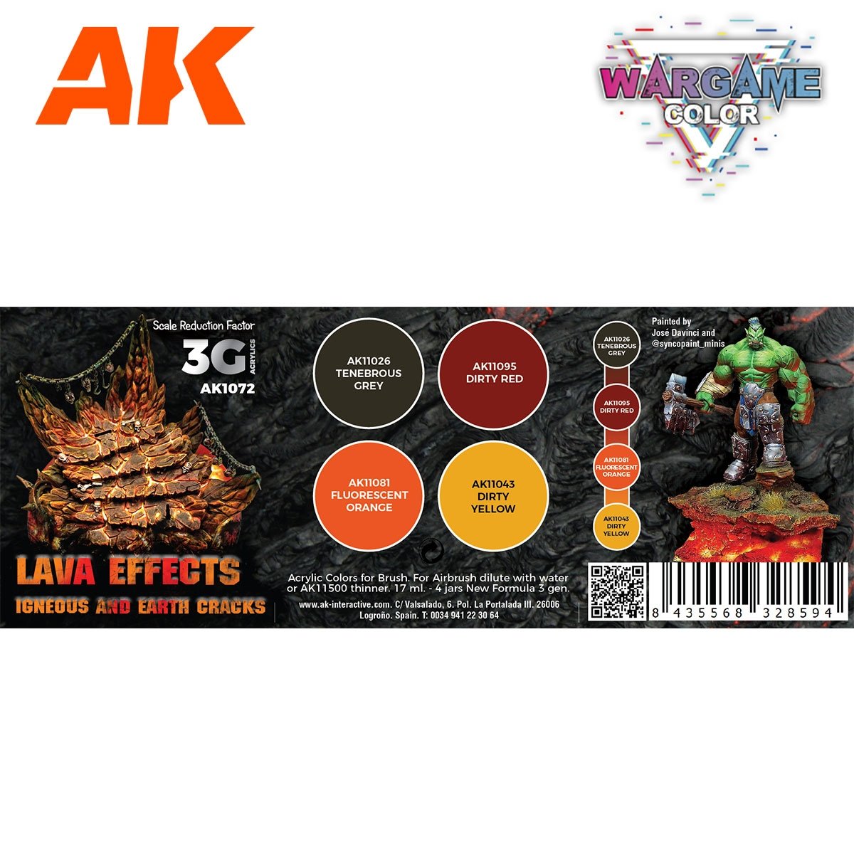 AK Interactive AK1072 WARGAME COLOR SET. LAVA EFFECTS. 4x17 ml – image 2
