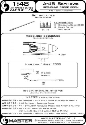 Master AM-48-175 A-4B Skyhawk - wysięgnik sondy tankowania 1/48 – imagen 3