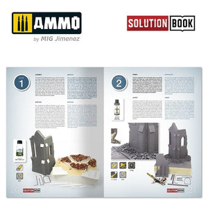 AMMO of Mig Jimenez 6510 How to Paint Brick Buildings. Colors &amp;amp; Weathering System Solution Book (Multilingual) – image 2