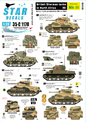 Star Decals 35-C1170 British Sherman tanks in North Africa 1/35