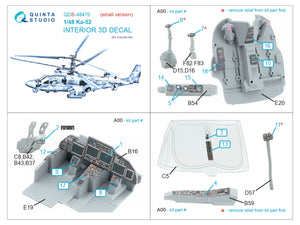 Quinta Studio QDS-48470 Ka-52 3D-Printed coloured Interior on decal paper (Zvezda) (Small version) 1/48 – imagen 2