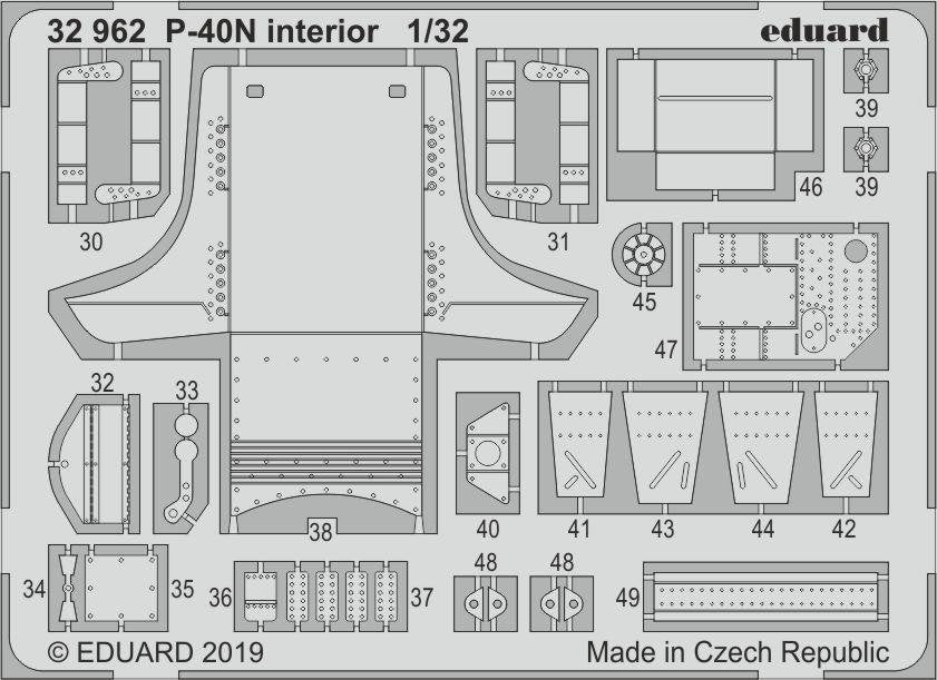 Eduard 32962 P-40N interior 1/32 TRUMPETER – imagen 2