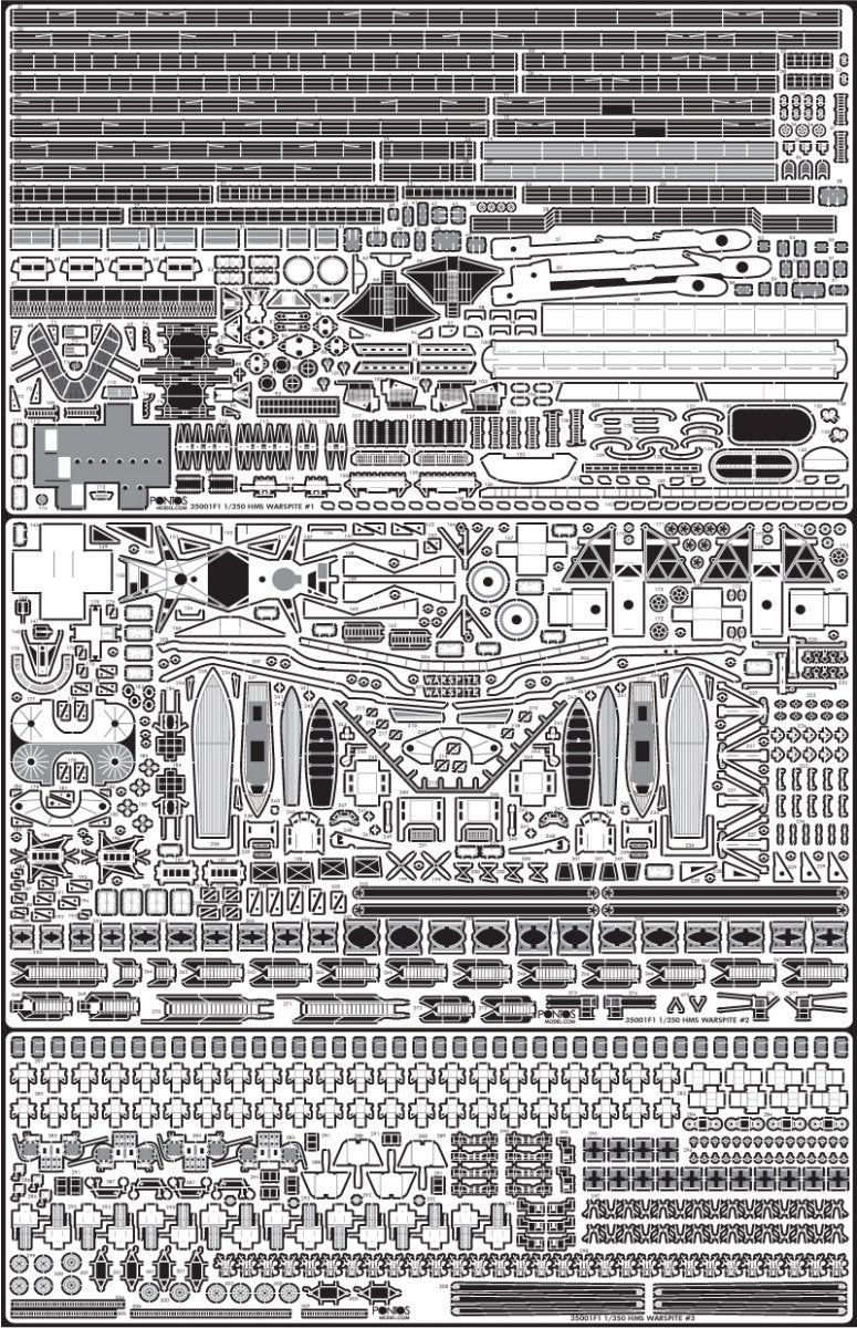 Pontos 35001F1 HMS Warspite 1943 Detail Up Set 1/350 – imagen 5