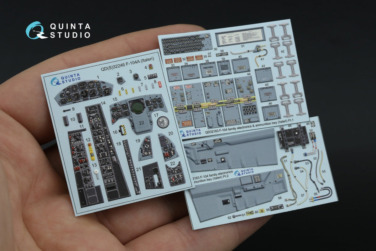 Intérieur imprimé en 3D et coloré sur papier décalcomanie Quinta Studio QD32246 F-104A (Italeri) 1/32 – image 2