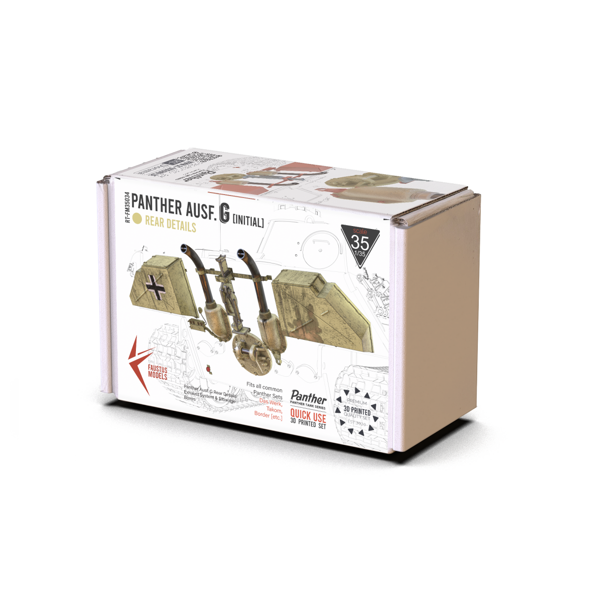 Faustus Models FM35034 Panther G Rear Details – Initial Version 1/35
