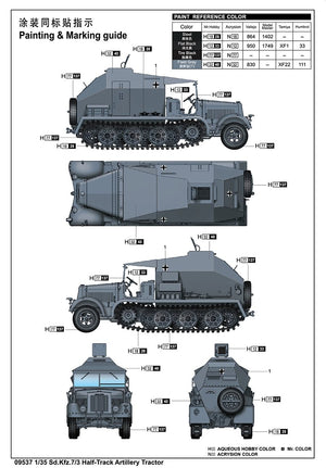 Trumpeter 09537 Sd.Kfz.7/3 Half-Track Artillery Tractor 1/35 – immagine 5