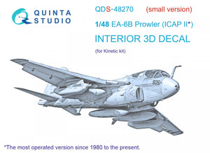 Quinta Studio QDS-48270 EA-6B Prowler (ICAP II) 3D-Printed &amp;amp; coloured Interior on decal paper (Kinetic) (Small version) 1/48