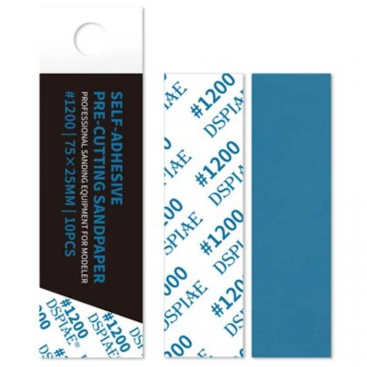 Papier de verre réutilisable autocollant DSPIAE DSP-1200 n° 1200 (75 x 25 mm) - Lot de 10