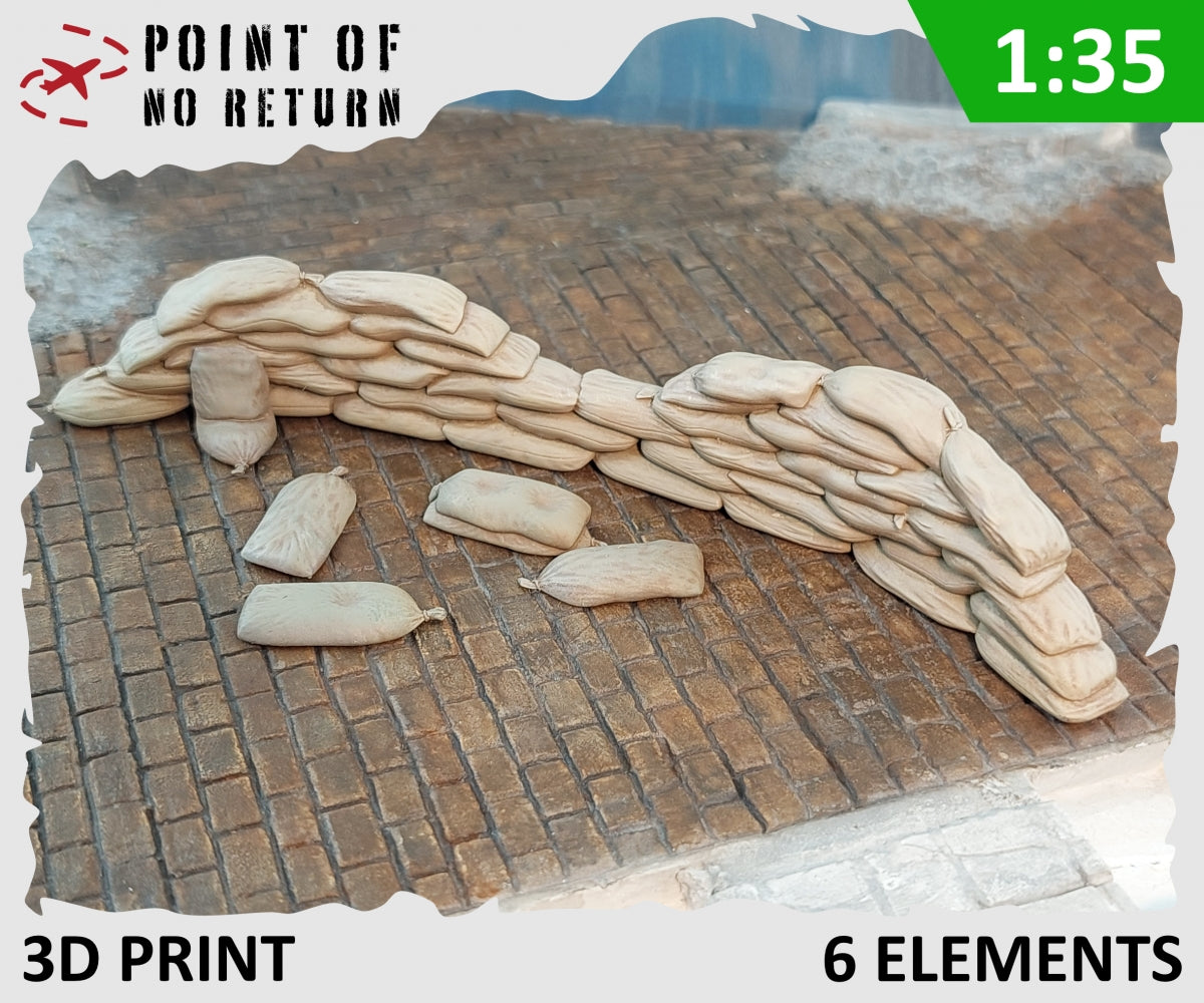 Point of no Return 3524052 Worki z piaskiem (stanowisko KM typ 1) / Sandbags (MG Firing post - type 1) 1/35 – imagen 2
