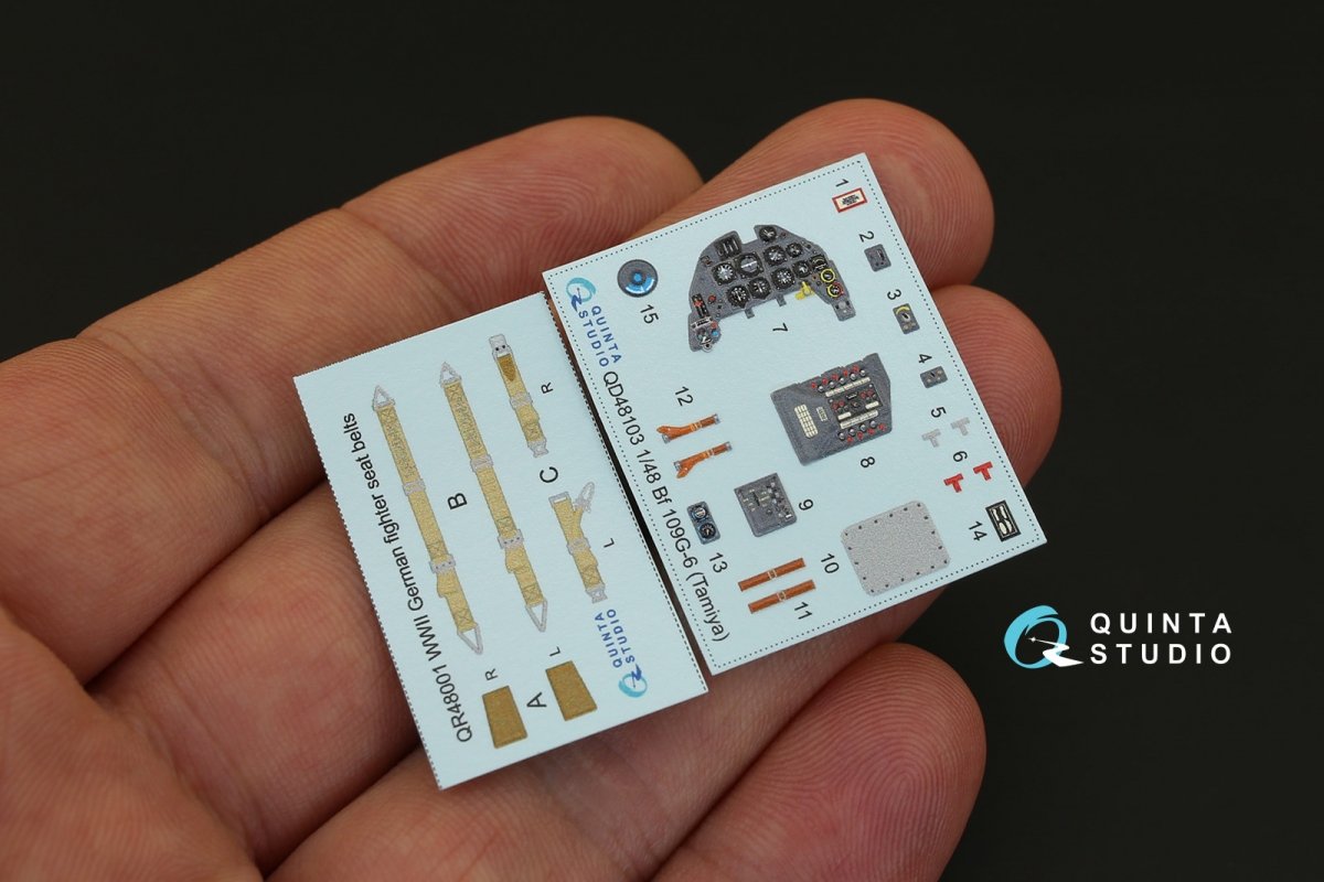 Quinta Studio QD48103 Bf 109G-6 3D-Printed &amp;amp; coloured Interior on decal paper (for Tamiya kit) 1/48 – zdjęcie 2
