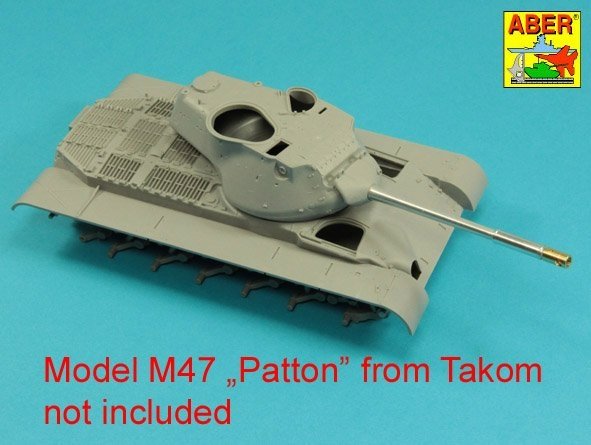 Aber 35L-284 90mm M-36 z cylindrycznym hamulcem do amerykańskiego czołgu M47 Patton bez pokrowca na jarzmo Takom/Italeri 1/35 – zdjęcie 7